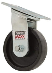 Value Collection - 5" Diam x 1-1/2" Wide x 6-1/2" OAH Top Plate Mount Swivel Caster - Polyolefin, 550 Lb Capacity, Delrin Bearing, 4 x 4-1/2" Plate - USA Tool & Supply