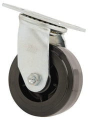 Value Collection - 5" Diam x 2" Wide x 6-1/2" OAH Top Plate Mount Swivel Caster - Polyolefin, 650 Lb Capacity, Delrin Bearing, 4 x 4-1/2" Plate - USA Tool & Supply