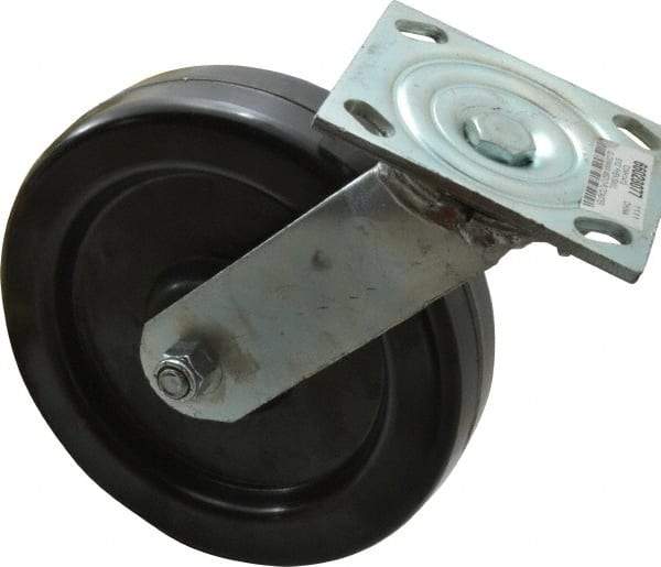 Value Collection - 8" Diam x 2" Wide x 9-1/2" OAH Top Plate Mount Swivel Caster - Phenolic, 1,200 Lb Capacity, Roller Bearing, 4 x 4-1/2" Plate - USA Tool & Supply