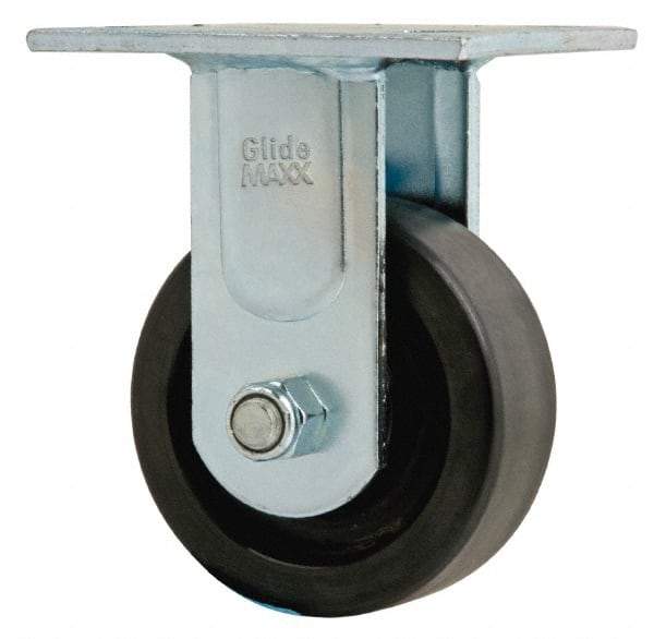 Value Collection - 4" Diam x 1-1/2" Wide x 5-5/8" OAH Top Plate Mount Rigid Caster - Phenolic, 600 Lb Capacity, Roller Bearing, 4 x 4-1/2" Plate - USA Tool & Supply