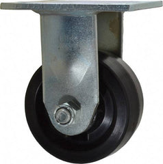 Value Collection - 4" Diam x 2" Wide x 5-5/8" OAH Top Plate Mount Rigid Caster - Phenolic, 800 Lb Capacity, Roller Bearing, 4 x 4-1/2" Plate - USA Tool & Supply
