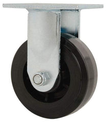 Value Collection - 5" Diam x 2" Wide x 6-1/2" OAH Top Plate Mount Rigid Caster - Polyolefin, 650 Lb Capacity, Delrin Bearing, 4 x 4-1/2" Plate - USA Tool & Supply