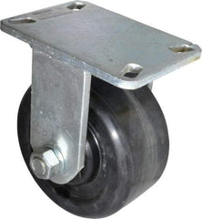 Value Collection - 6" Diam x 3" Wide x 7-1/2" OAH Top Plate Mount Rigid Caster - Phenolic, 2,000 Lb Capacity, Roller Bearing, 4-1/2 x 6-1/4" Plate - USA Tool & Supply