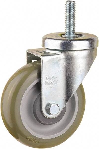 Value Collection - 4" Diam x 1-1/4" Wide x 5-13/32" OAH Stem Mount Swivel Caster - Polyurethane, 300 Lb Capacity, Ball Bearing, 1/2-13 x 1-1/2" Threaded Stem - USA Tool & Supply