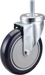Value Collection - 5" Diam x 1-1/4" Wide x 6-1/8" OAH Stem Mount Swivel Caster - Polyurethane, 300 Lb Capacity, Ball Bearing, 1/2-13 x 1-1/2" Threaded Stem - USA Tool & Supply