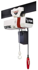 Coffing - 2 Ton Capacity, 6 FPM Lift Speed, Electric Chain Hoist - 20' Max Lift, 19-1/4" Min Headroom, 2 Chains - USA Tool & Supply