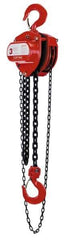 Coffing - 6,000 Lb Lifting Capacity, 20' Lift Height, Hand Hoist - Made from Chain, 95' Overhaul to Lift 1', 84 Lb Avg Pull to Lift Rated Load - USA Tool & Supply