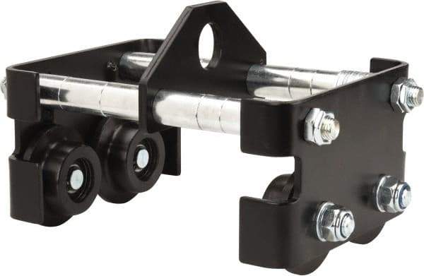 Coffing - 1/4 Ton Capacity Plain Trolley - 2mm to 8.7mm Flange Width, 2-1/4" Wheel Diam, 4" to 24" I-Beam, 27" Min Radius - USA Tool & Supply