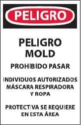 NMC - "Peligro - Peligro Mold", 17" Long x 11" Wide, Paper Safety Sign - Rectangle, Use for Workplace/Safety - USA Tool & Supply