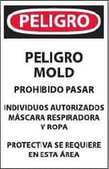 NMC - "Peligro - Peligro Mold", 17" Long x 11" Wide, Paper Safety Sign - Rectangle, Use for Workplace/Safety - USA Tool & Supply
