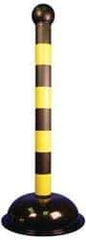 NMC - 41" High, 3" Pole Diam, Warning Post - Black & Yellow - USA Tool & Supply