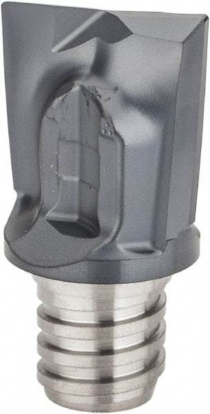 Iscar - MM HC Grade IC908 Carbide T-Slot Milling Tip Insert - TiAlN Finish, 2 Flutes, 5/8" Cutting Diam, 0.6" Depth of Cut, 3/4" Extension, 0.016" Cnr Rad, 10° Helix - USA Tool & Supply