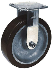 Albion - 8" Diam x 2" Wide x 9-1/2" OAH Top Plate Mount Rigid Caster - Phenolic, 900 Lb Capacity, Roller Bearing, 4 x 4-1/2" Plate - USA Tool & Supply