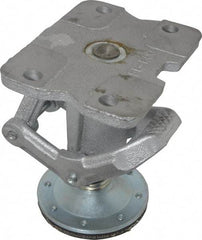 Albion - 7-1/4" Mounting Height, Position Floor Lock for 5 & 6" Diam Caster Wheels - 6-1/4" Retracted Clearance, 4-1/2" x 6" Top Plate Size, 2-7/16" x 4-15/16" Bolt Hole Spacing - USA Tool & Supply