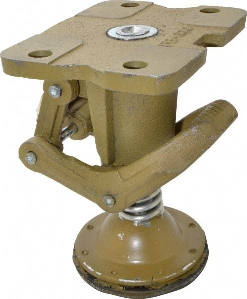 Albion - 7-3/4" Mounting Height, Position Floor Lock for 5 & 6" Diam Caster Wheels - 6-3/4" Retracted Clearance, 4-1/2" x 6" Top Plate Size, 2-7/16" x 4-15/16" Bolt Hole Spacing - USA Tool & Supply