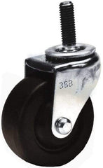 Shepherd - 3" Diam x 1-1/4" Wide x 4-1/8" OAH Stem Mount Swivel Caster with Brake - Hard Rubber, 210 Lb Capacity, Nylon Bearing, 1/2-13 x 1-1/2" Threaded Stem - USA Tool & Supply