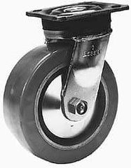 Albion - 4" Diam x 2" Wide x 5-5/8" OAH Top Plate Mount Rigid Caster - Phenolic, 800 Lb Capacity, Roller Bearing, 4 x 4-1/2" Plate - USA Tool & Supply