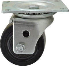 Albion - 3" Diam x 1-13/16" Wide x 3-31/32" OAH Top Plate Mount Swivel Caster - Phenolic, 700 Lb Capacity, Roller Bearing, 3-1/8 x 4-1/8" Plate - USA Tool & Supply