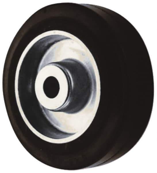 Albion - 5 Inch Diameter x 2 Inch Wide, Rubber Caster Wheel - 450 Lb. Capacity, 2-3/8 Inch Hub Length, 1/2 Inch Axle Diameter, Sealed Roller Bearing - USA Tool & Supply
