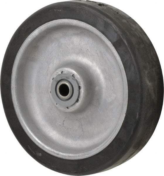 Albion - 8 Inch Diameter x 2 Inch Wide, Rubber Caster Wheel - 600 Lb. Capacity, 2-3/8 Inch Hub Length, 1/2 Inch Axle Diameter, Sealed Roller Bearing - USA Tool & Supply