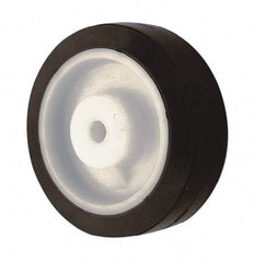 Albion - 6 Inch Diameter x 2 Inch Wide, Rubber Caster Wheel - 400 Lb. Capacity, 2-3/8 Inch Hub Length, 1/2 Inch Axle Diameter, Roller Bearing - USA Tool & Supply