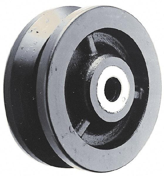Albion - 4 Inch Diameter x 1-1/2 Inch Wide, Cast Iron Caster Wheel - 1,000 Lb. Capacity, 2 Inch Hub Length, 1/2 Inch Axle Diameter, Roller Bearing - USA Tool & Supply