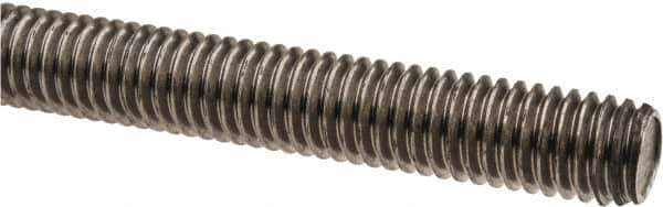 Made in USA - 7/16-14 UNC (Coarse), 6' Long, Low Carbon Steel Threaded Rod - Oil Finish Finish, Right Hand Thread - USA Tool & Supply