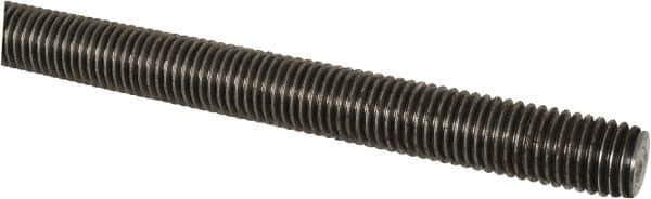 Made in USA - 1-8 UNC (Coarse), 6' Long, Low Carbon Steel Threaded Rod - Oil Finish Finish, Right Hand Thread - USA Tool & Supply