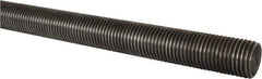 Made in USA - 1-1/2-6 UNC (Coarse), 6' Long, Low Carbon Steel Threaded Rod - Oil Finish Finish, Right Hand Thread - USA Tool & Supply