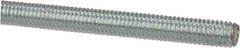 Made in USA - 3/8-16 UNC (Coarse), 6' Long, Low Carbon Steel Threaded Rod - Zinc-Plated Finish, Right Hand Thread - USA Tool & Supply