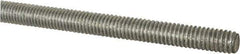 Made in USA - 1/2-13 UNC (Coarse), 6' Long, Low Carbon Steel Threaded Rod - Zinc-Plated Finish, Right Hand Thread - USA Tool & Supply