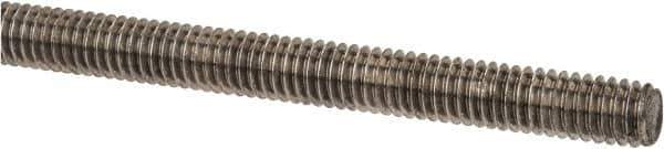Made in USA - 5/8-11 UNC (Coarse), 6' Long, Low Carbon Steel Threaded Rod - Zinc-Plated Finish, Right Hand Thread - USA Tool & Supply