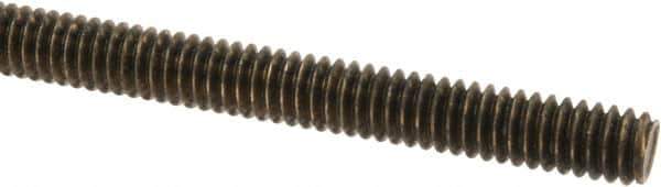 Made in USA - 1/4-20 UNC (Coarse), 6' Long, Brass Threaded Rod - Right Hand Thread - USA Tool & Supply
