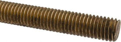 Made in USA - 1/2-13 UNC (Coarse), 6' Long, Brass Threaded Rod - Right Hand Thread - USA Tool & Supply