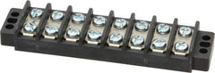 Ideal - 8 Poles, 300 Volt, 30 Amp, -40 to 266°F, Polyester Thermoplastic, Polyester Thermoplastic Multipole Terminal Block - Zinc Plated Steel, 22 to 12 AWG Compatibility, 0.56 Inch High - USA Tool & Supply