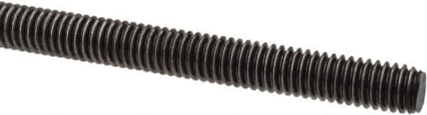 Value Collection - 5/16-18 UNC (Coarse), 6' Long, Alloy Steel Threaded Rod - Plain Finish, Right Hand Thread - USA Tool & Supply