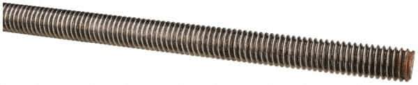 Value Collection - 3/8-16 UNC (Coarse), 6' Long, Alloy Steel Threaded Rod - Plain Finish, Right Hand Thread - USA Tool & Supply