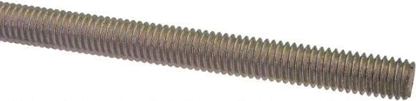Value Collection - #10-32 UNF (Fine), 6' Long, Low Carbon Steel Threaded Rod - Zinc-Plated Finish, Right Hand Thread - USA Tool & Supply