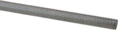 Made in USA - 1/4-28 UNF (Fine), 6' Long, Low Carbon Steel Threaded Rod - Zinc-Plated Finish, Right Hand Thread - USA Tool & Supply