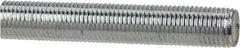Made in USA - 3/8-24 UNF (Fine), 6' Long, Low Carbon Steel Threaded Rod - Zinc-Plated Finish, Right Hand Thread - USA Tool & Supply