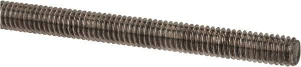 Made in USA - 1/2-20 UNF (Fine), 6' Long, Low Carbon Steel Threaded Rod - Zinc-Plated Finish, Right Hand Thread - USA Tool & Supply