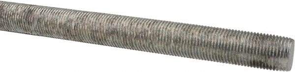 Made in USA - 5/8-18 UNF (Fine), 6' Long, Low Carbon Steel Threaded Rod - Zinc-Plated Finish, Right Hand Thread - USA Tool & Supply