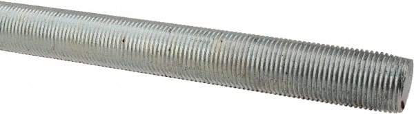 Made in USA - 3/4-16 UNF (Fine), 6' Long, Low Carbon Steel Threaded Rod - Zinc-Plated Finish, Right Hand Thread - USA Tool & Supply