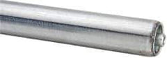 Made in USA - Replacement Conveyor Roller for 22 Inches Between Frame - 1.4 Inch Diameter, 1/4 Inch Axle, Galvanized Steel Finish, 18 Gage - USA Tool & Supply