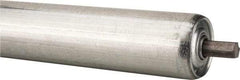 Made in USA - Replacement Conveyor Roller for 28 Inches Between Frame - 1.9 Inch Diameter, 7/16 Inch Axle, Galvanized Steel Finish, 16 Gage - USA Tool & Supply
