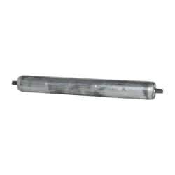 Made in USA - Replacement Conveyor Roller for 28 Inches Between Frame - 1.9 Inch Diameter, 7/16 Inch Axle, Galvanized Steel Finish, 14 Gage - USA Tool & Supply