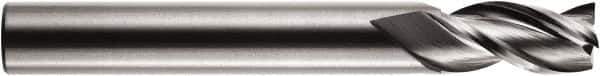 RobbJack - 1", 2" LOC, 1" Shank Diam, 4" OAL, 3 Flute, Solid Carbide Square End Mill - Single End, Diamond-Like Carbon (DLC) Finish, Spiral Flute, 35° Helix, Centercutting, Right Hand Cut, Right Hand Flute, Series A1-303 - USA Tool & Supply