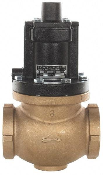 Magnatrol Valve - 3" Port, 2 Way, Bronze Solenoid Valve - Normally Open - USA Tool & Supply