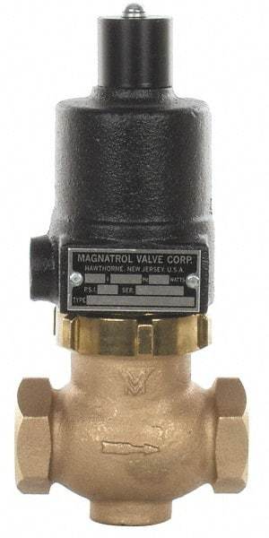 Magnatrol Valve - 1" Port, 2 Way, Bronze Solenoid Valve - Normally Open - USA Tool & Supply