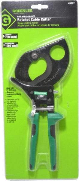 Greenlee - 11" OAL, 1,000 MCM Capacity, Cable Cutter - Molded Plastic Handle - USA Tool & Supply